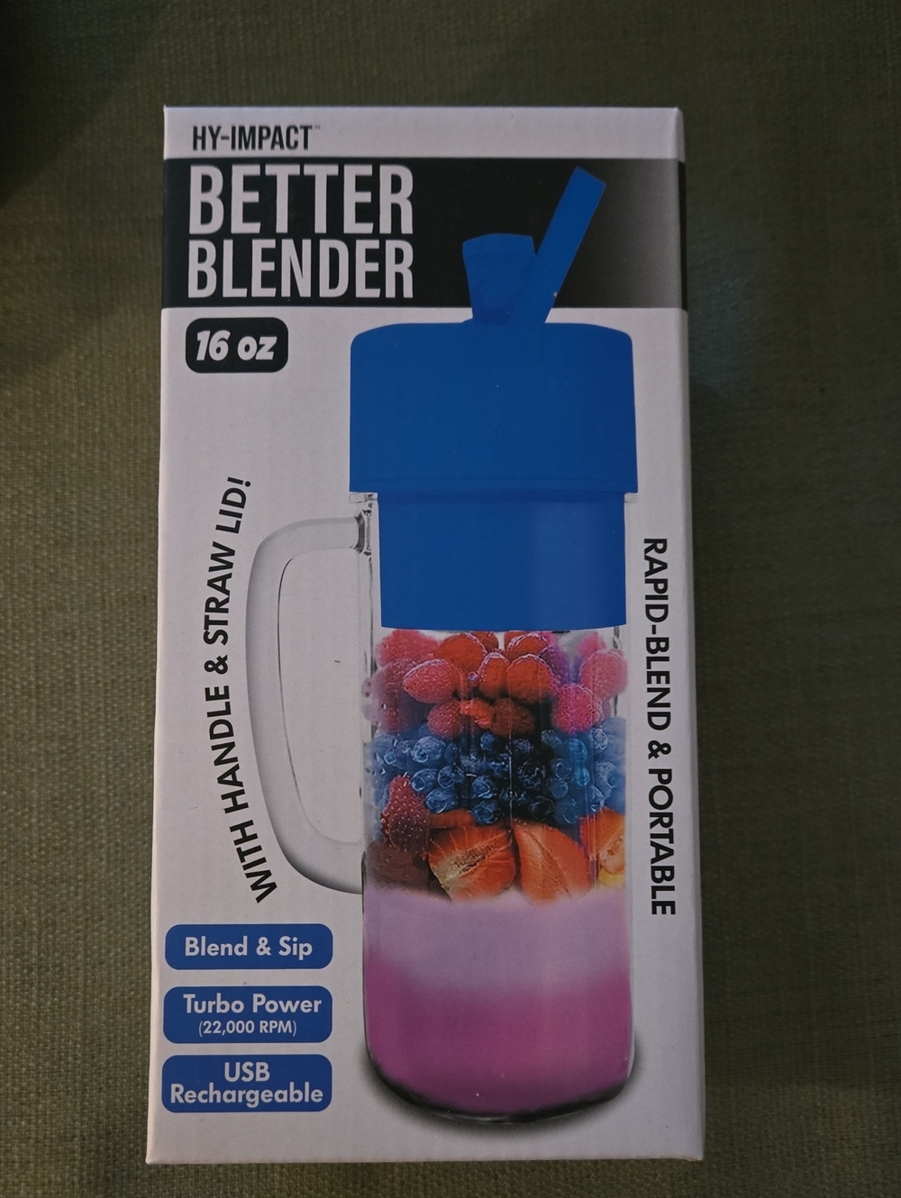 Better Blender 16oz Portable Blender USB Rechargeable